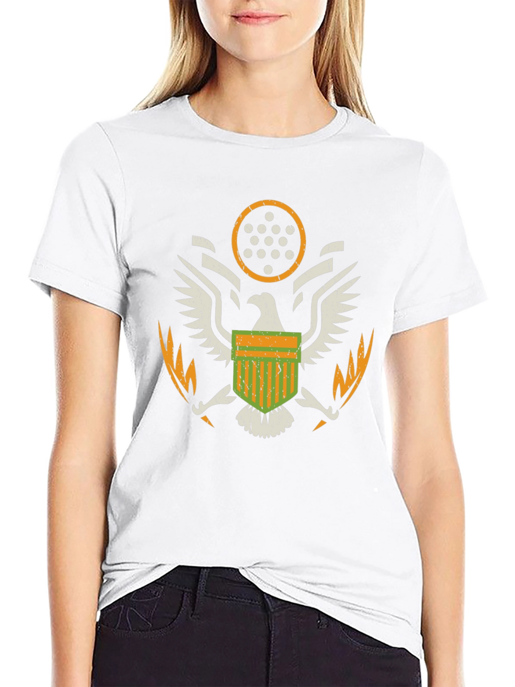 American Eagle Crest Graphic T-Shirt - Black