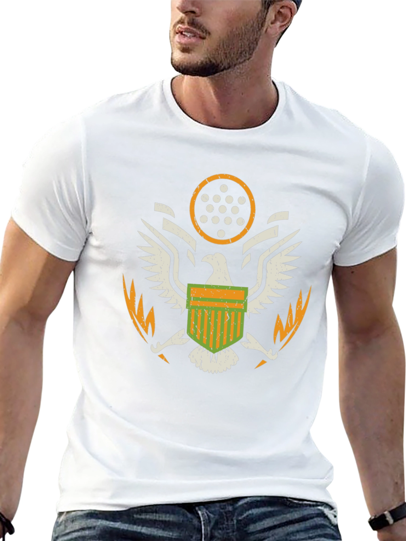 American Eagle Crest Graphic T-Shirt - Black