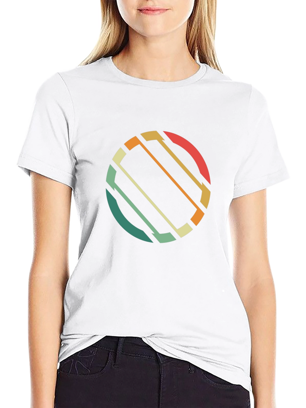 Retro Circle Graphic T-Shirt - Black