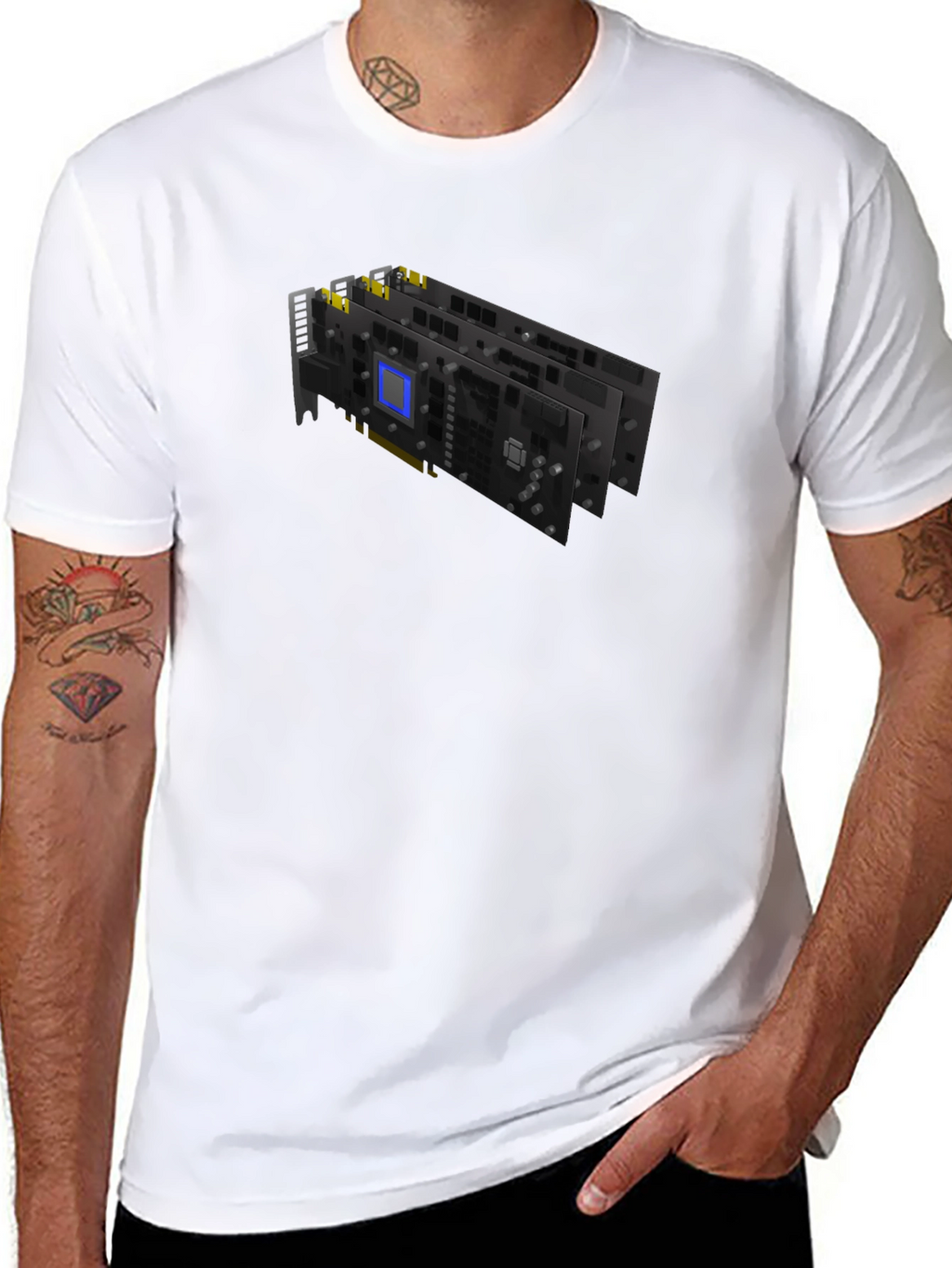 Graphic Card Printed Black T-Shirt - Gamer Style