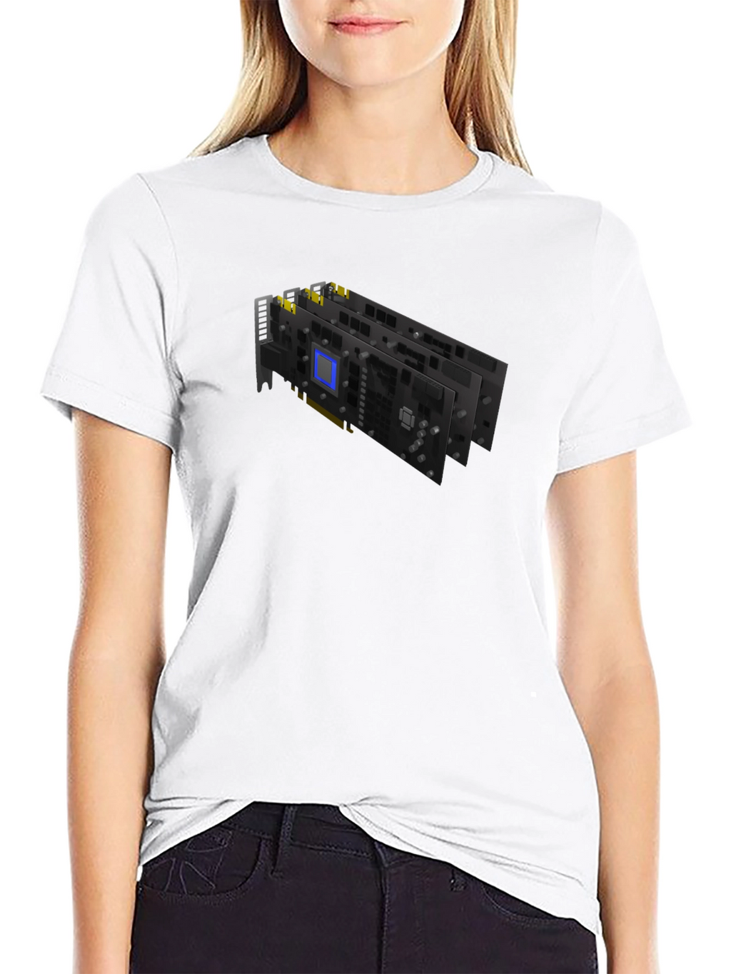 Graphic Card Printed Black T-Shirt - Gamer Style