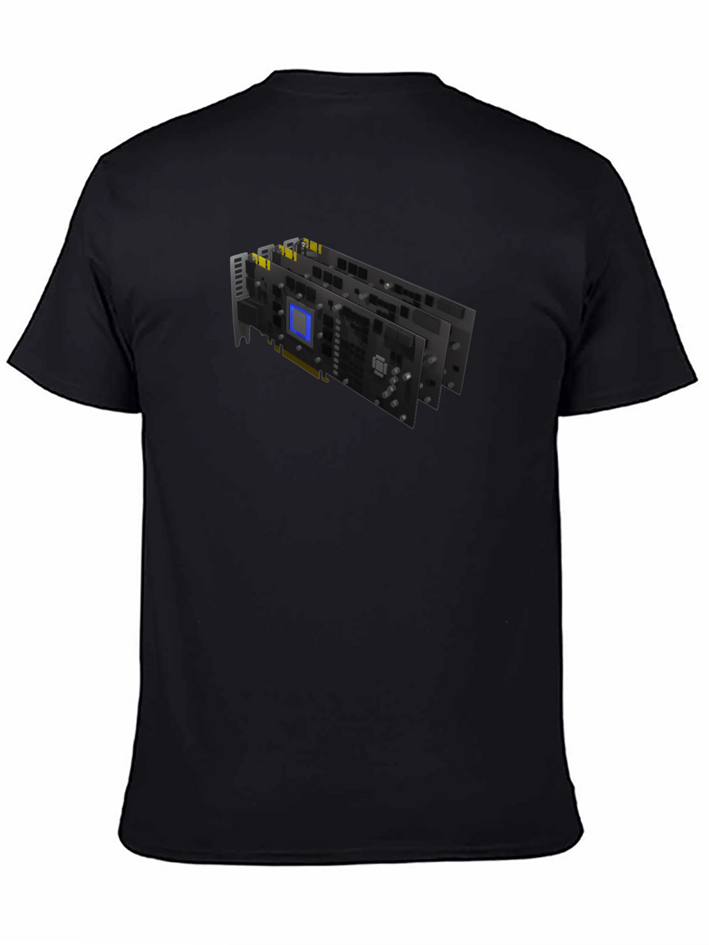Graphic Card Printed Black T-Shirt - Gamer Style
