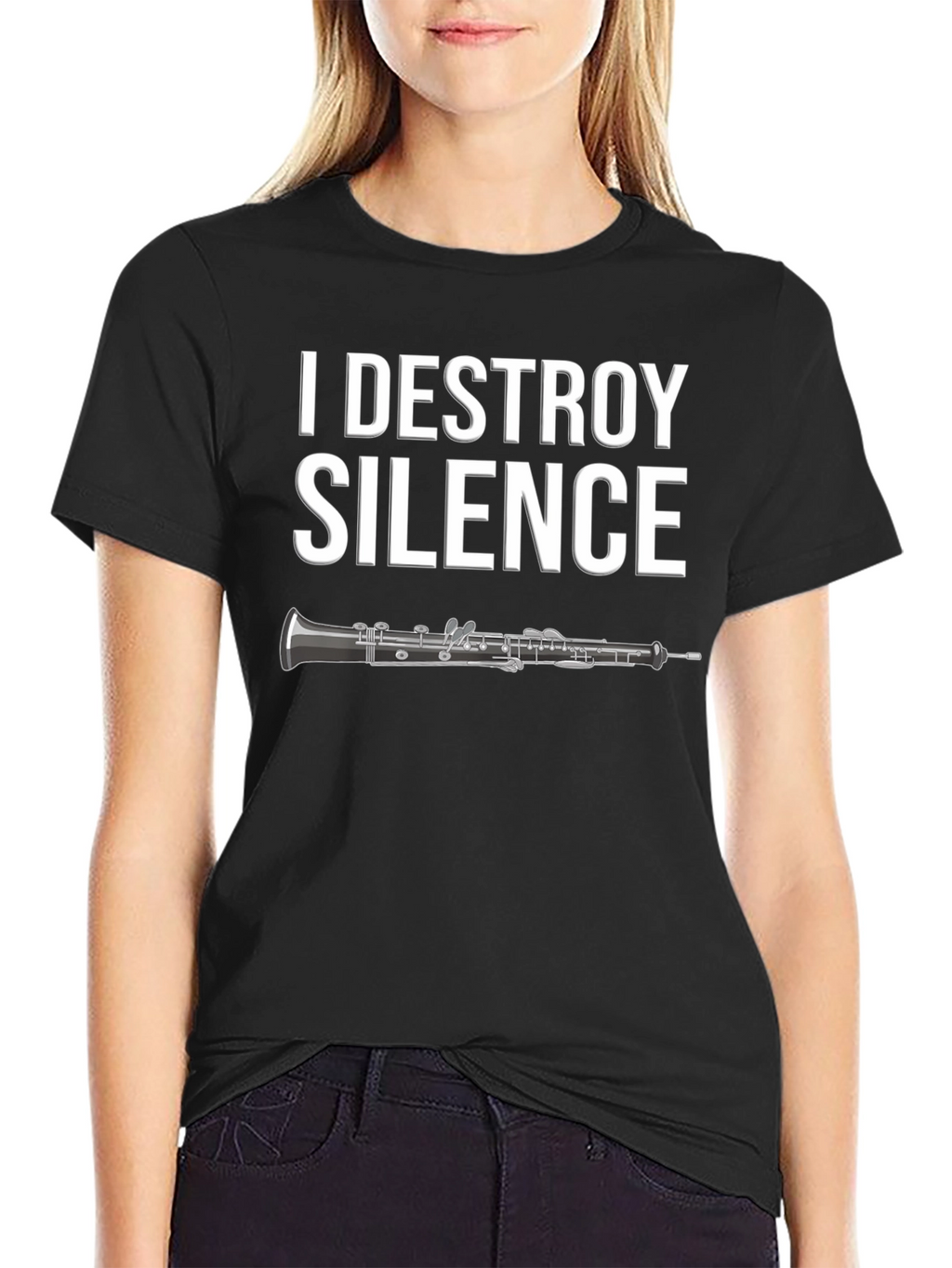 I Destroy Silence Oboe T-Shirt - Musician Apparel