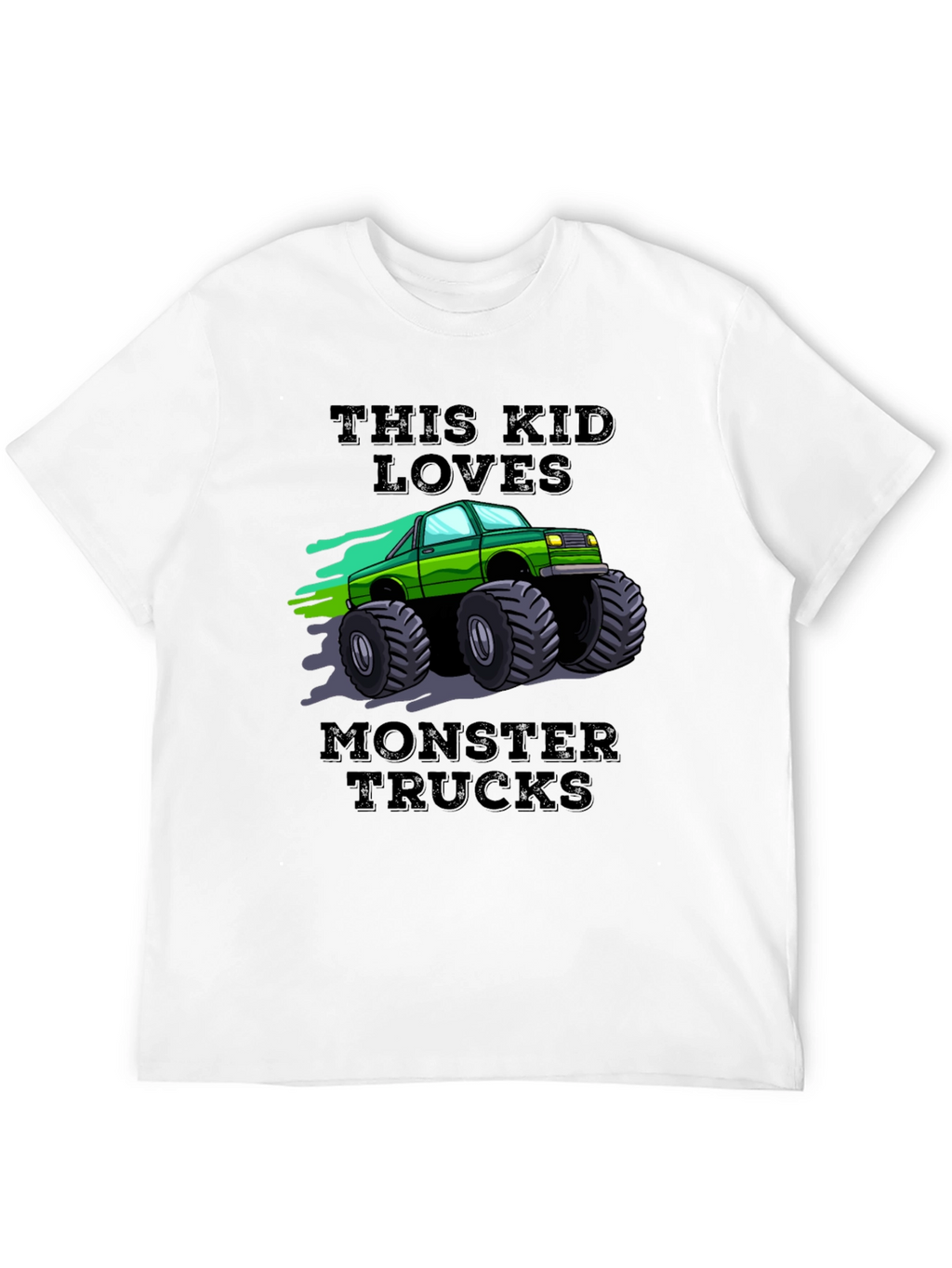 This Kid Loves Monster Trucks Black T-Shirt
