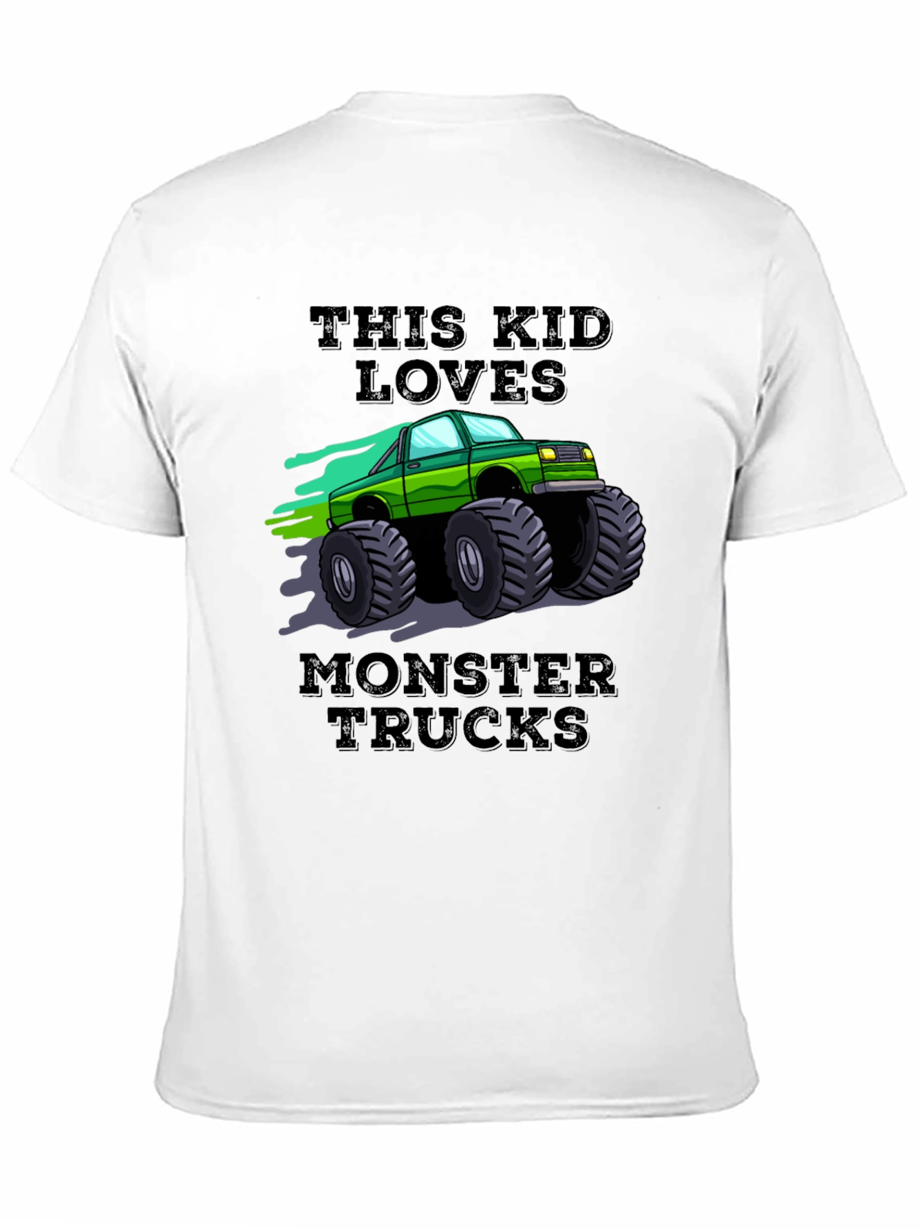 This Kid Loves Monster Trucks Black T-Shirt