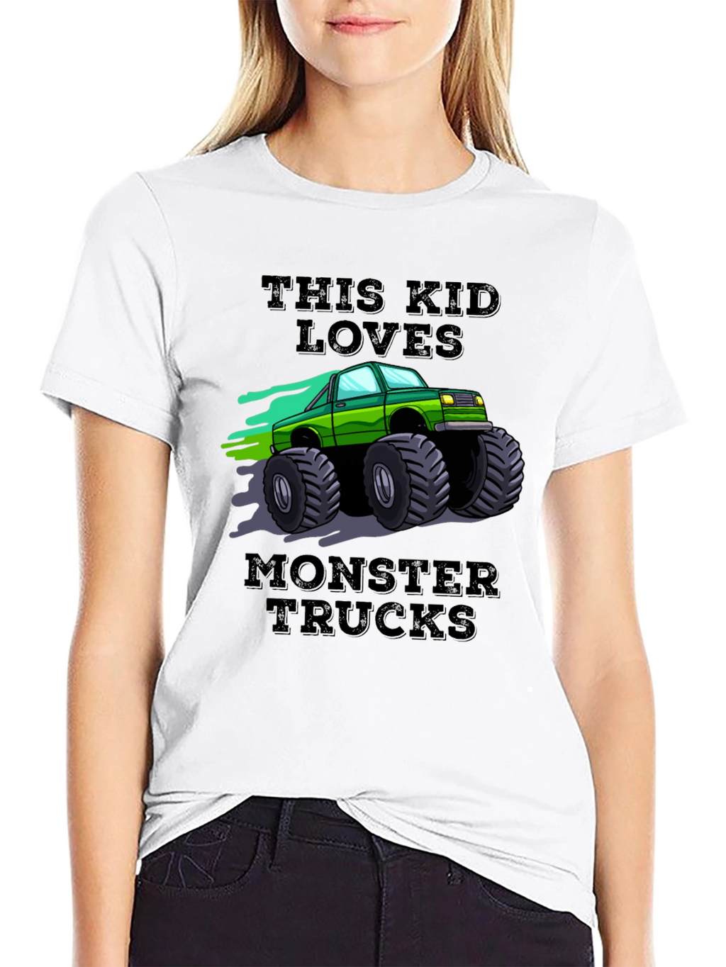 This Kid Loves Monster Trucks Black T-Shirt