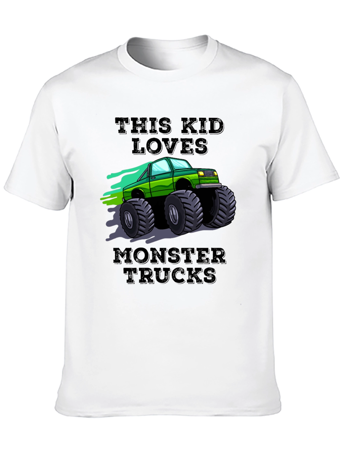 This Kid Loves Monster Trucks Black T-Shirt