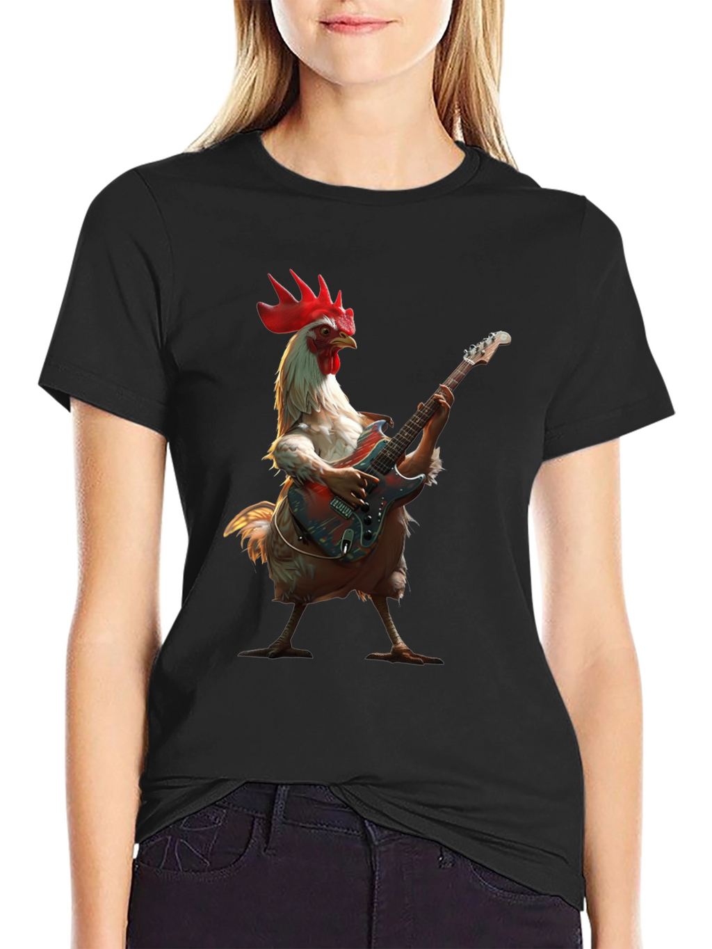 Chicken Guitarist T-Shirt - Funny Music Tee