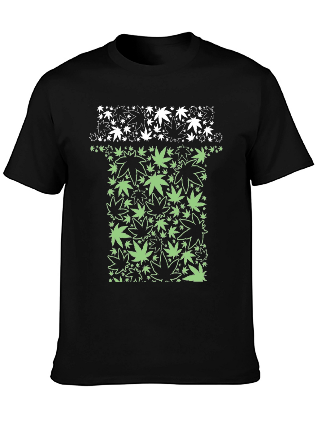 Marijuana Leaf Graphic T-Shirt - Black