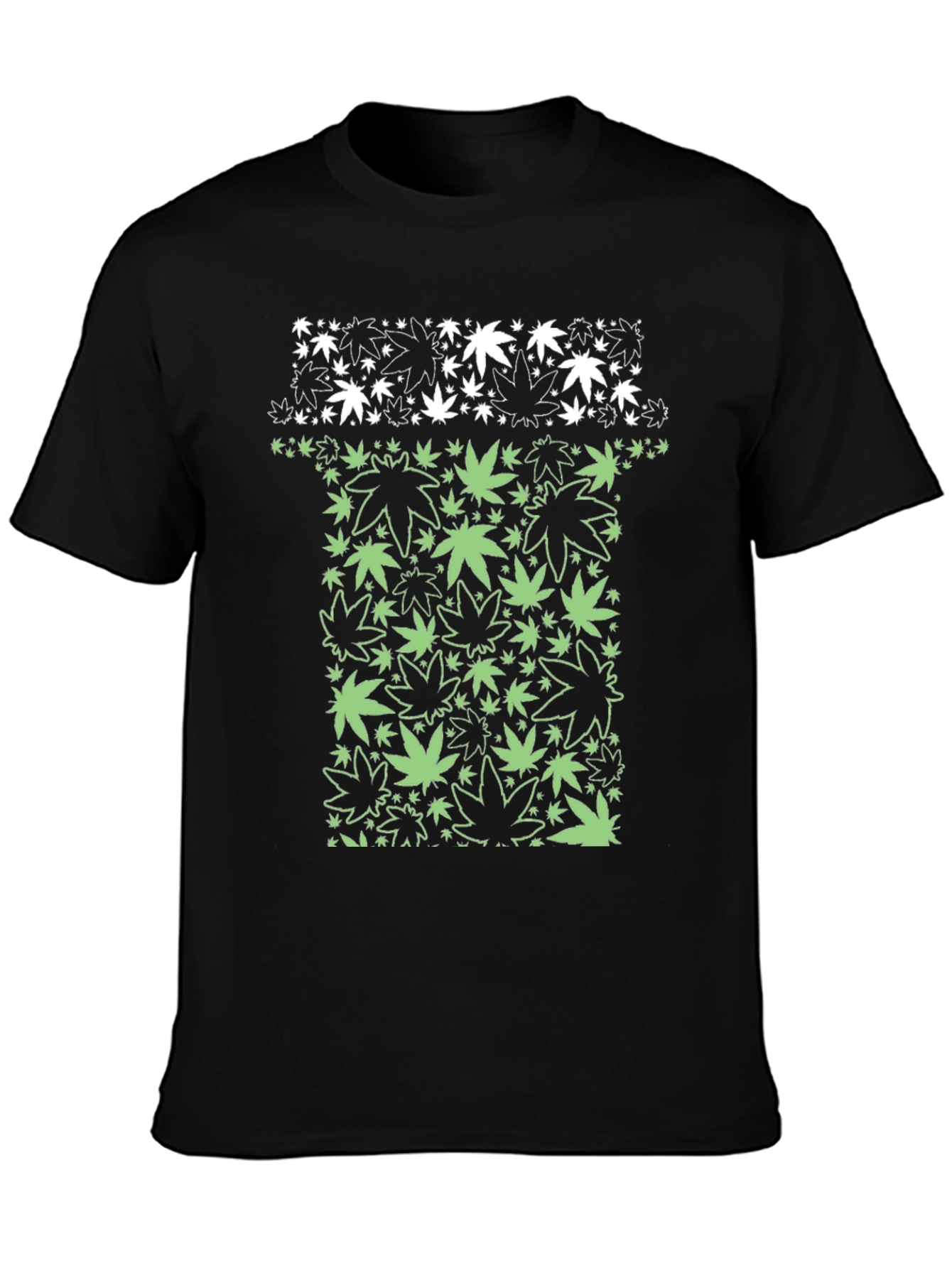 Marijuana Leaf Graphic T-Shirt - Black