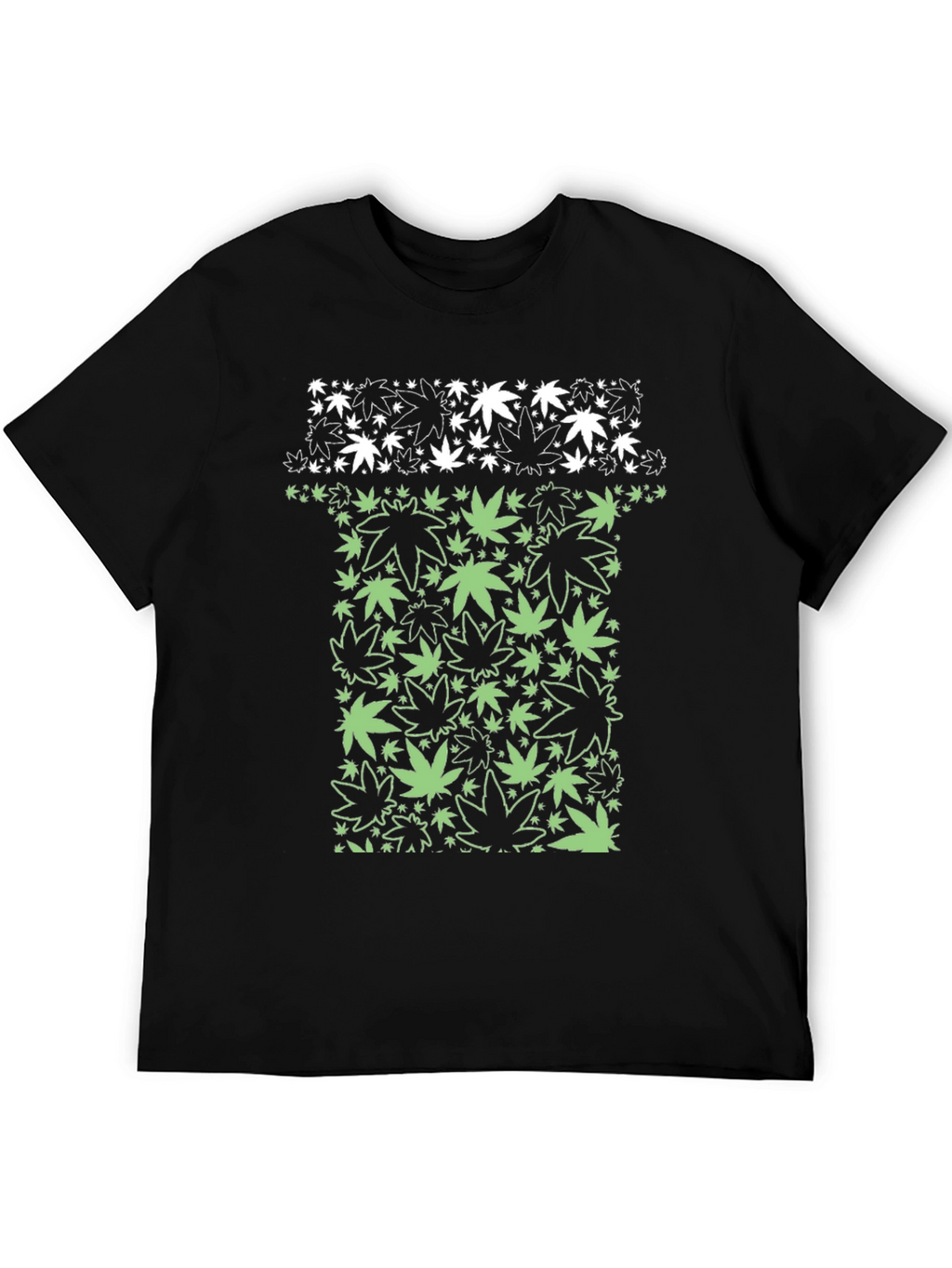 Marijuana Leaf Graphic T-Shirt - Black