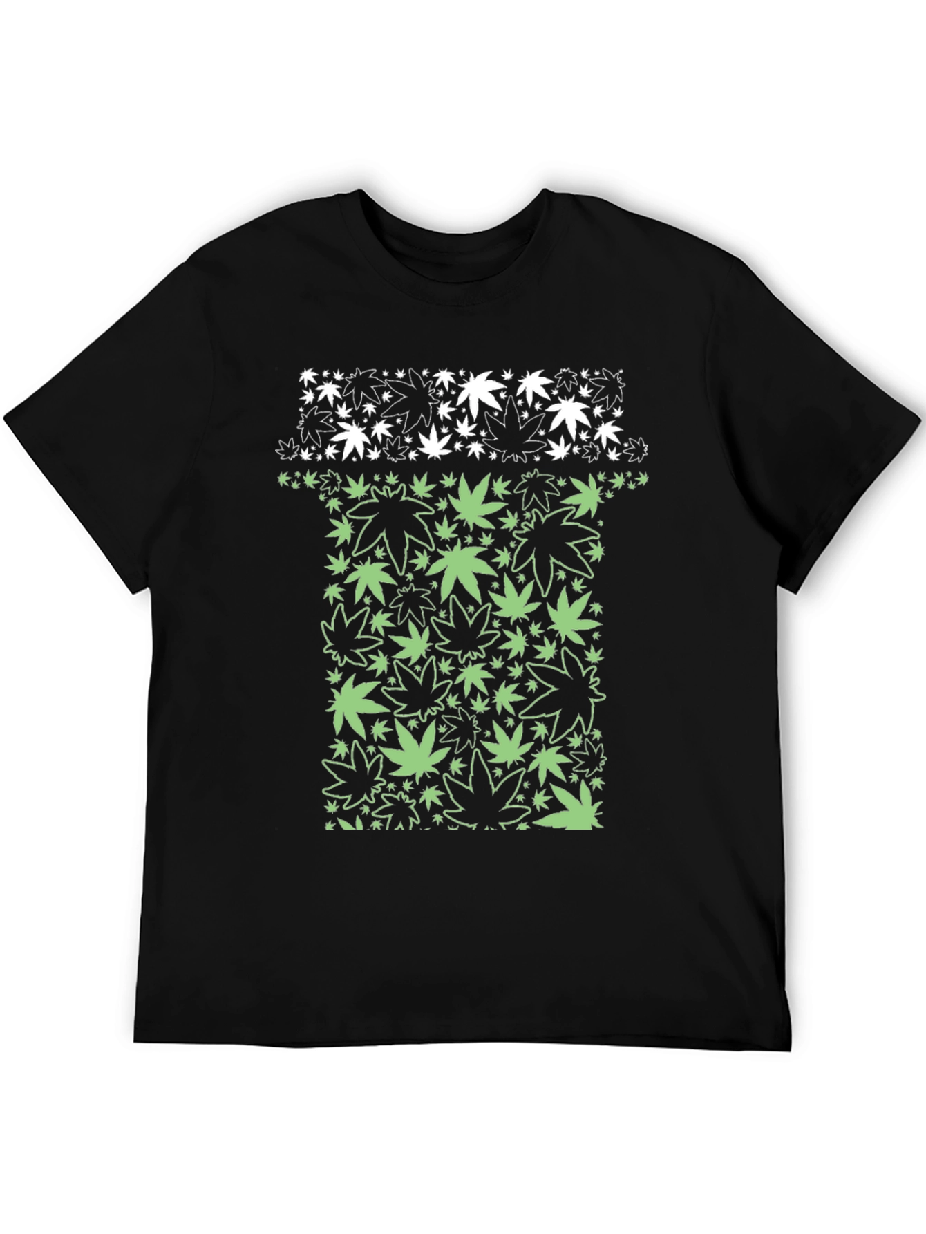 Marijuana Leaf Graphic T-Shirt - Black
