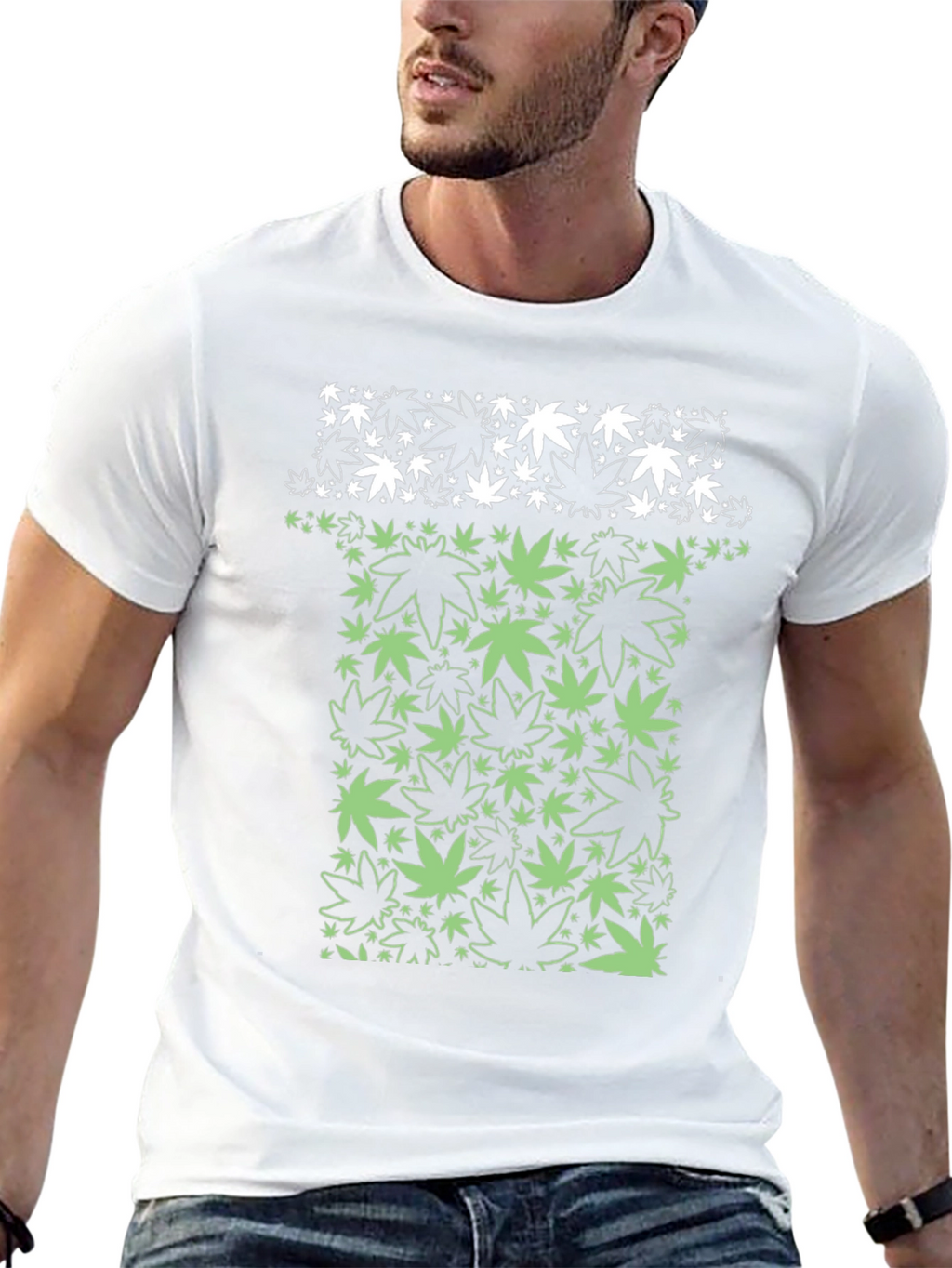 Marijuana Leaf Graphic T-Shirt - Black