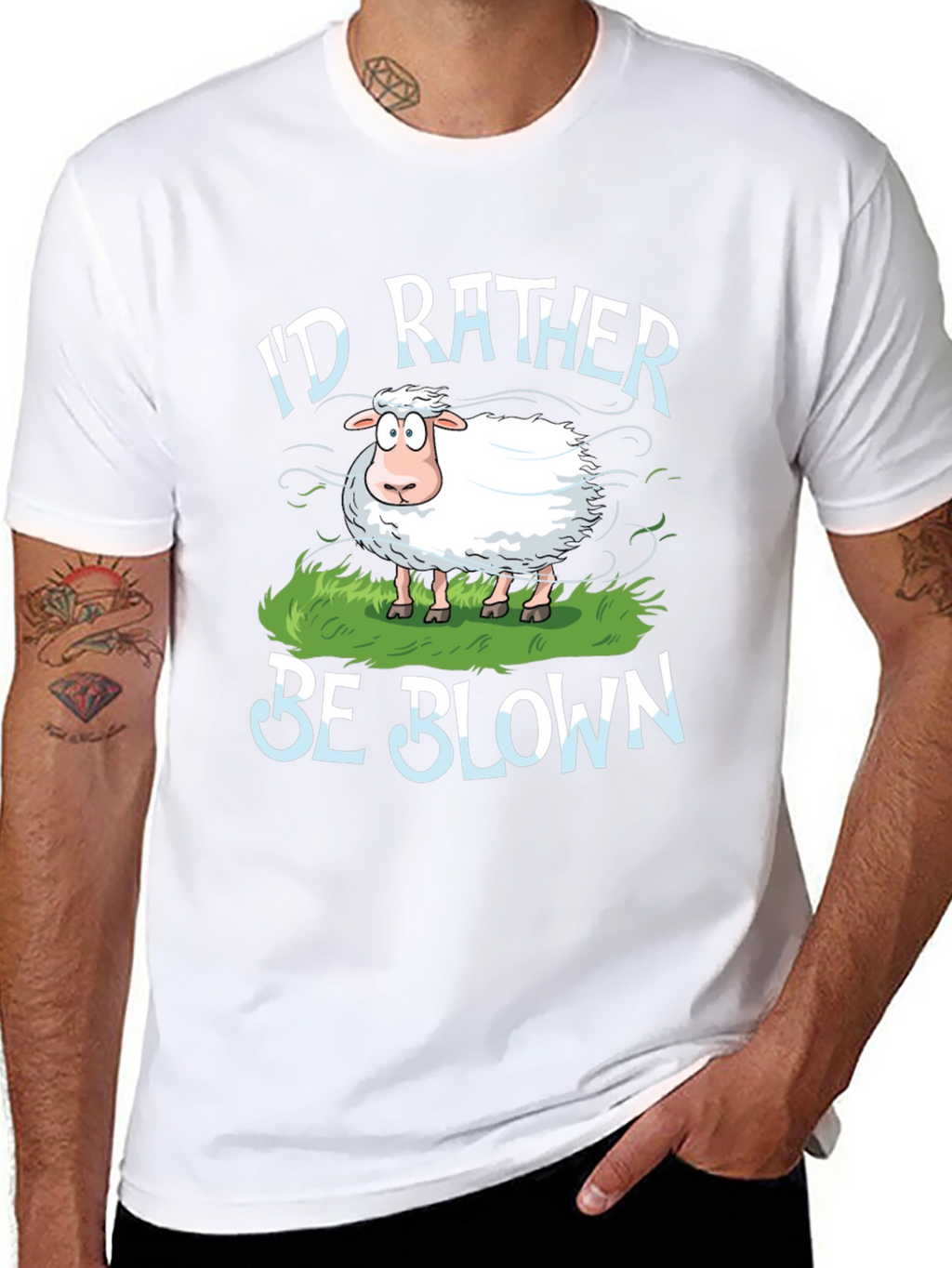 Id Rather Be Blown Sheep Graphic T-Shirt
