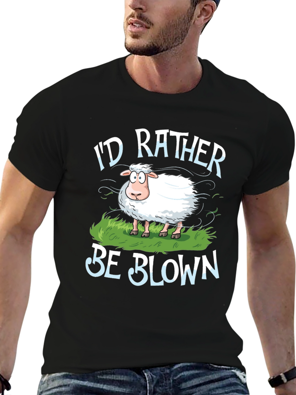 Id Rather Be Blown Sheep Graphic T-Shirt