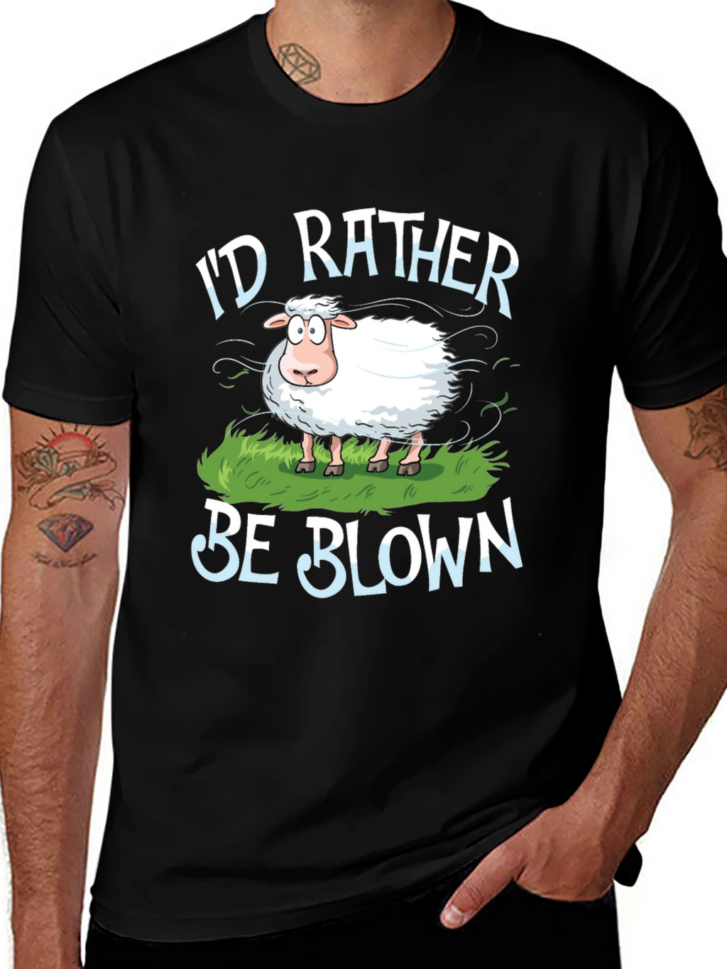 Id Rather Be Blown Sheep Graphic T-Shirt