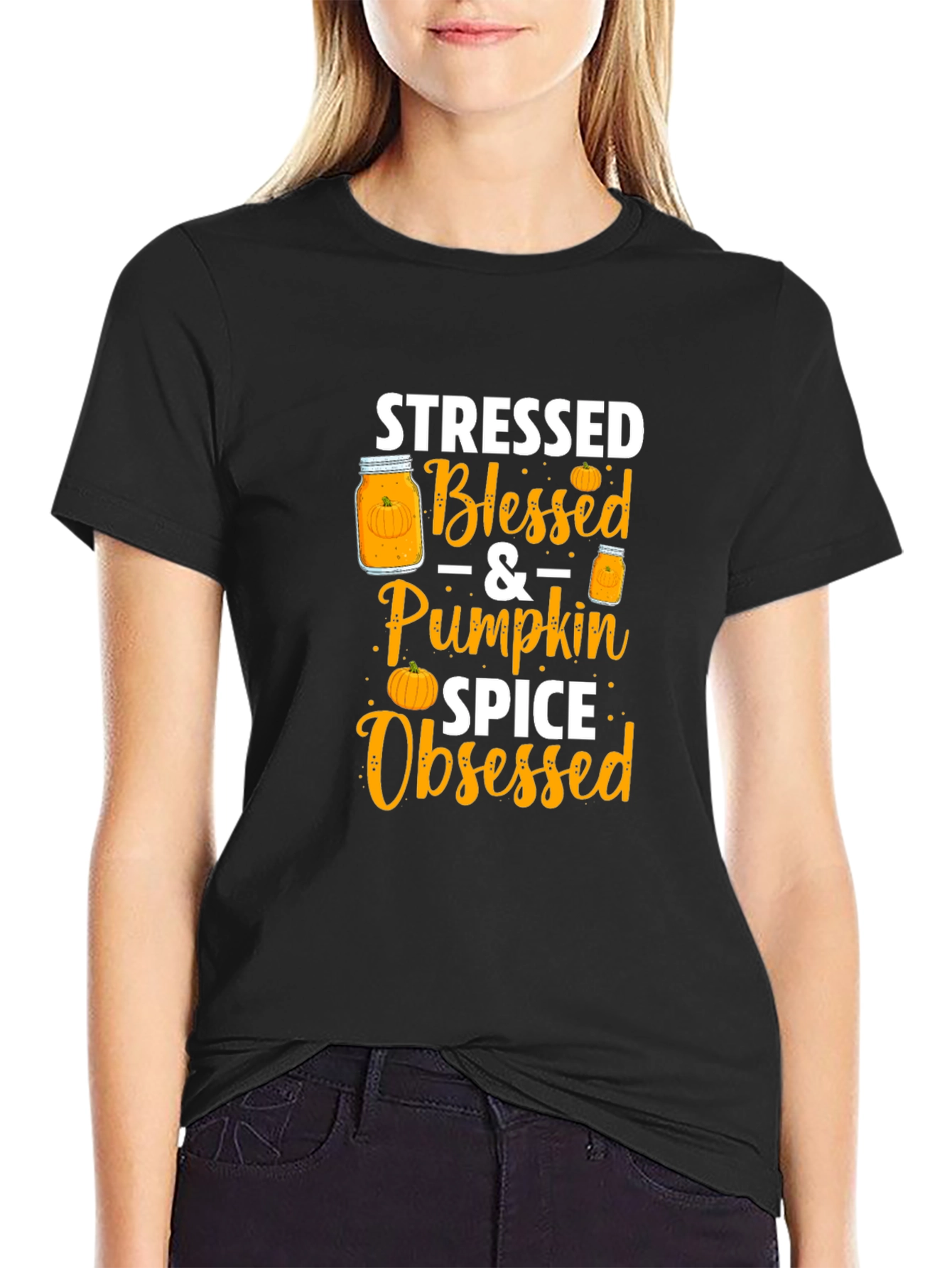 Stressed Blessed Pumpkin Spice Obsessed T-Shirt