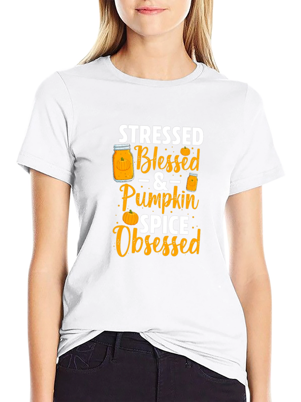 Stressed Blessed Pumpkin Spice Obsessed T-Shirt