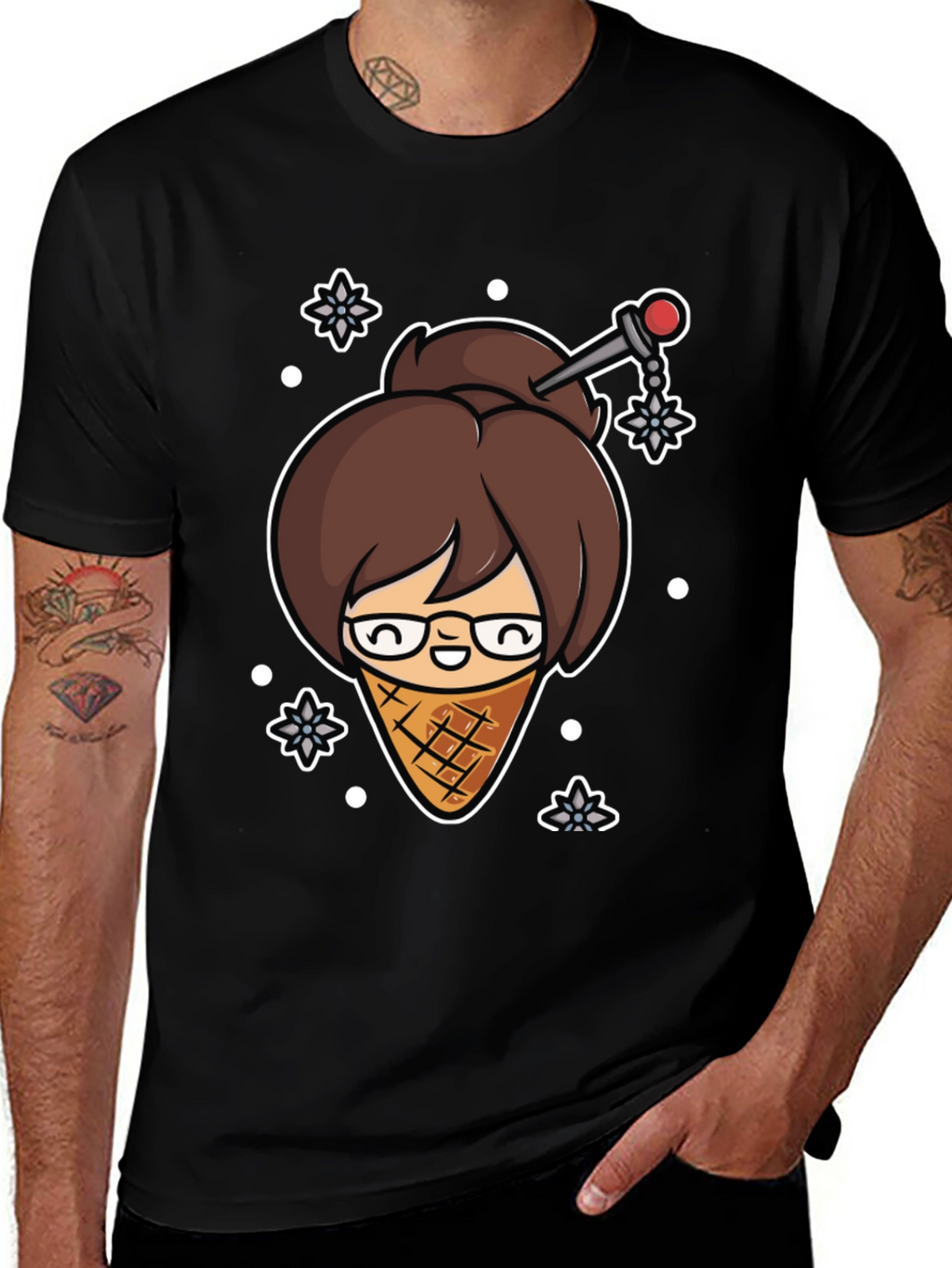 Ice Cream Mei T-Shirt - Black