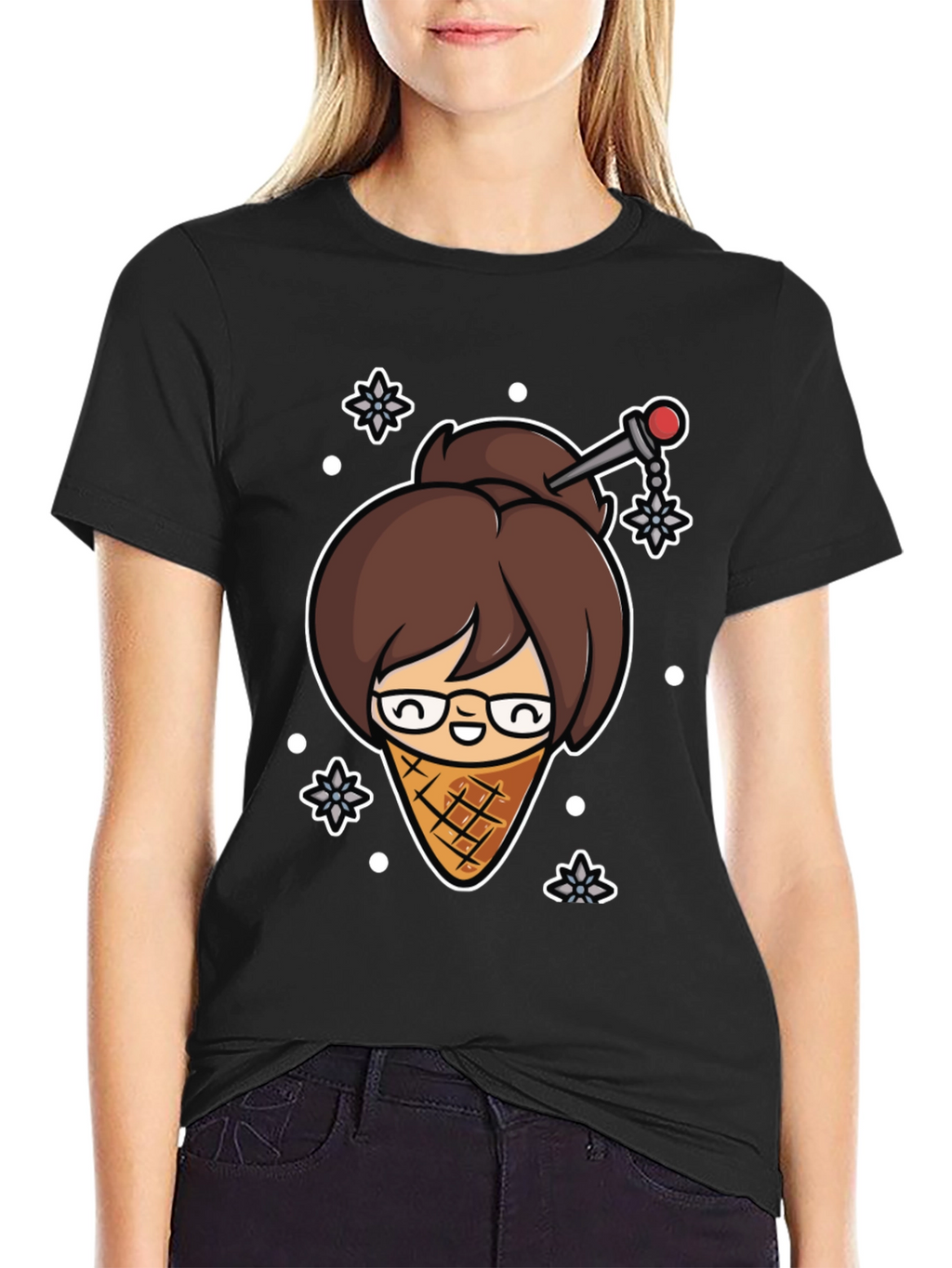 Ice Cream Mei T-Shirt - Black