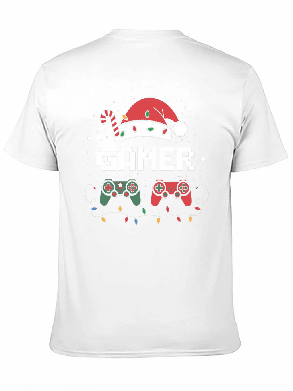 Gamer Christmas T-Shirt with Santa Hat
