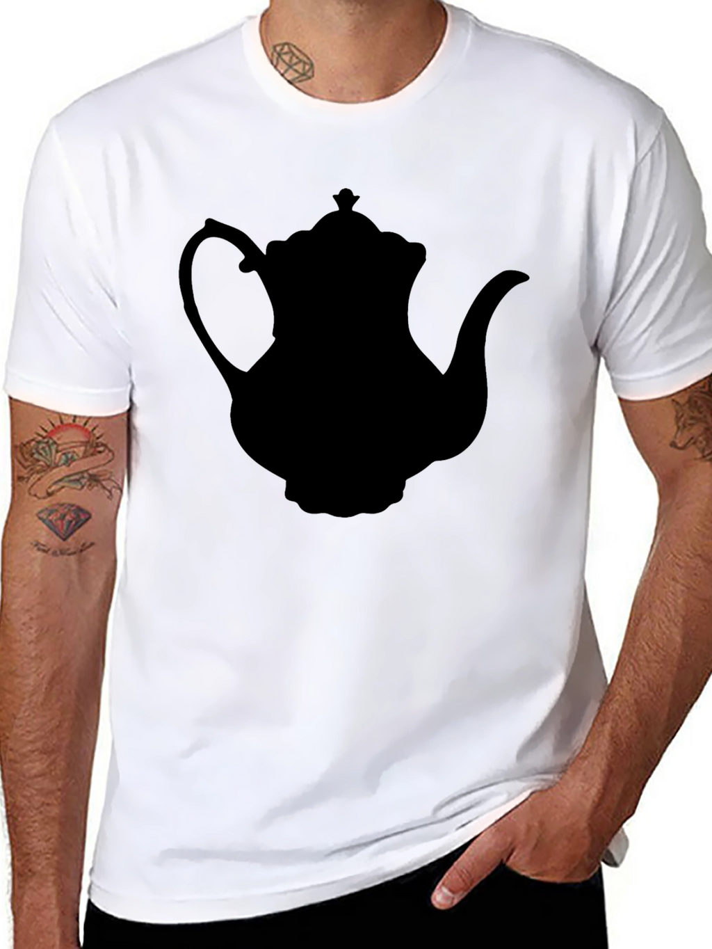 Teapot Silhouette T-Shirt - Black Classic Style