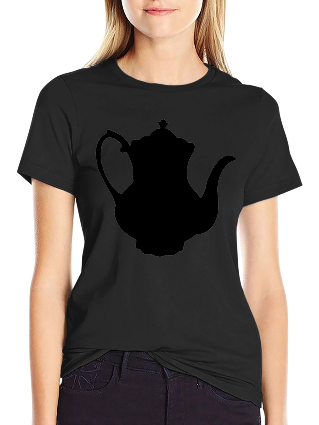 Teapot Silhouette T-Shirt - Black Classic Style