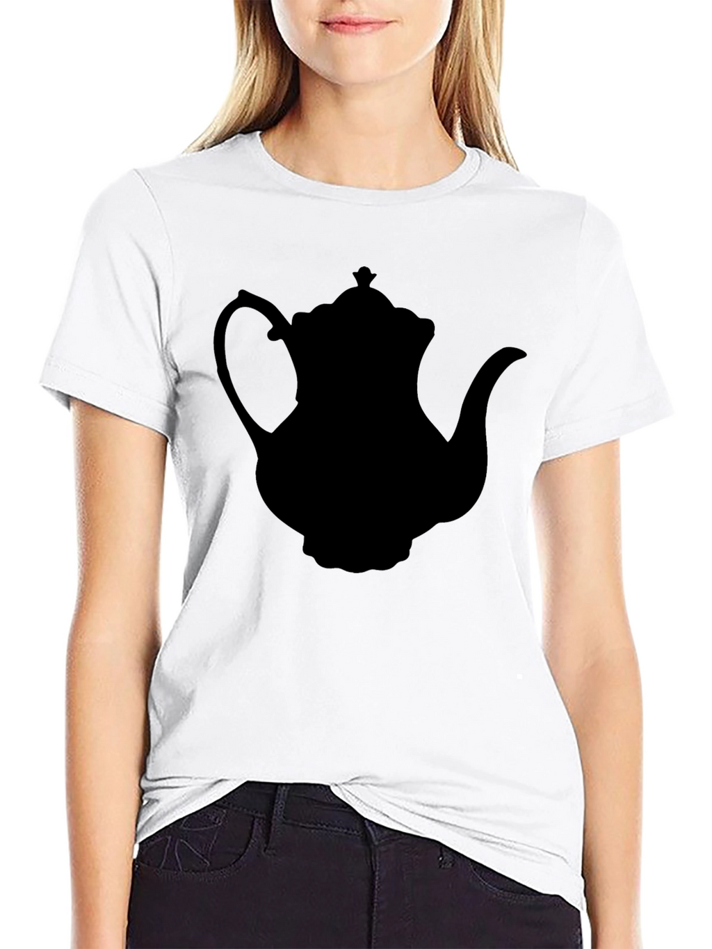 Teapot Silhouette T-Shirt - Black Classic Style