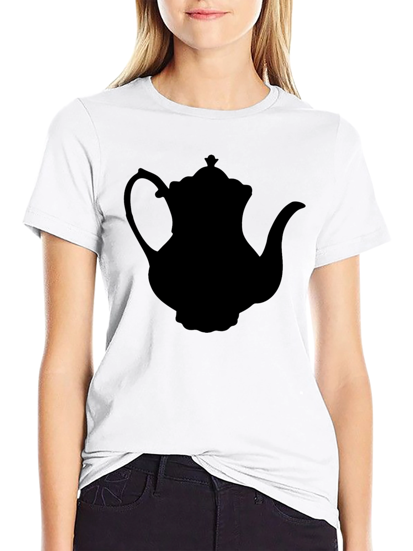 Teapot Silhouette T-Shirt - Black Classic Style