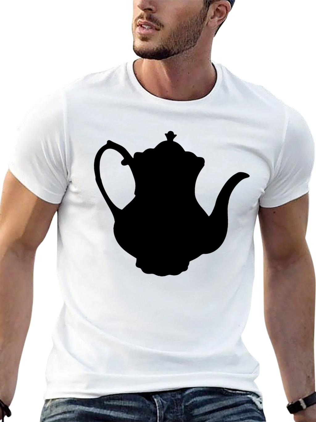 Teapot Silhouette T-Shirt - Black Classic Style