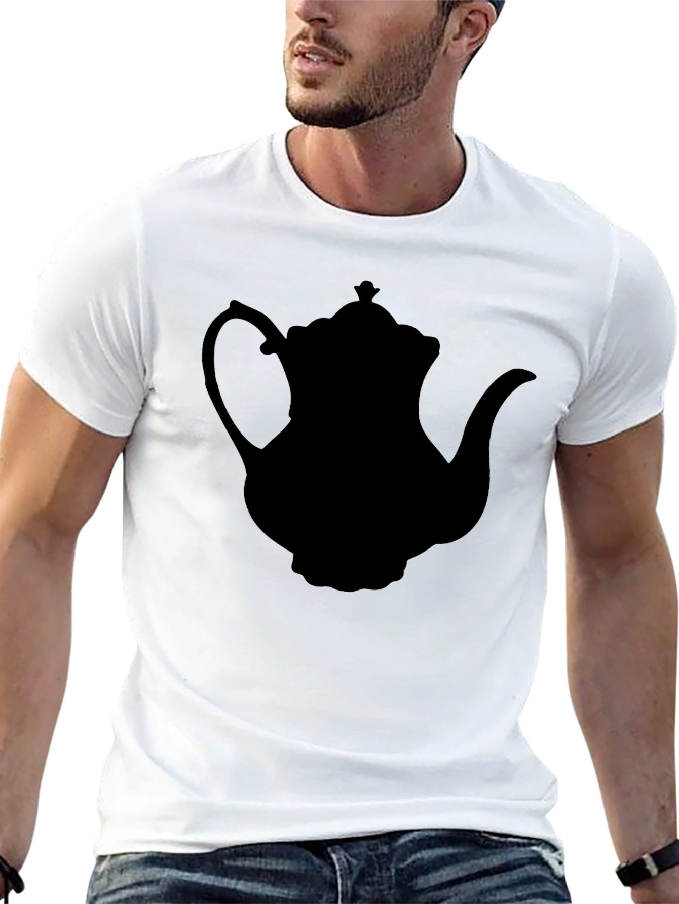 Teapot Silhouette T-Shirt - Black Classic Style