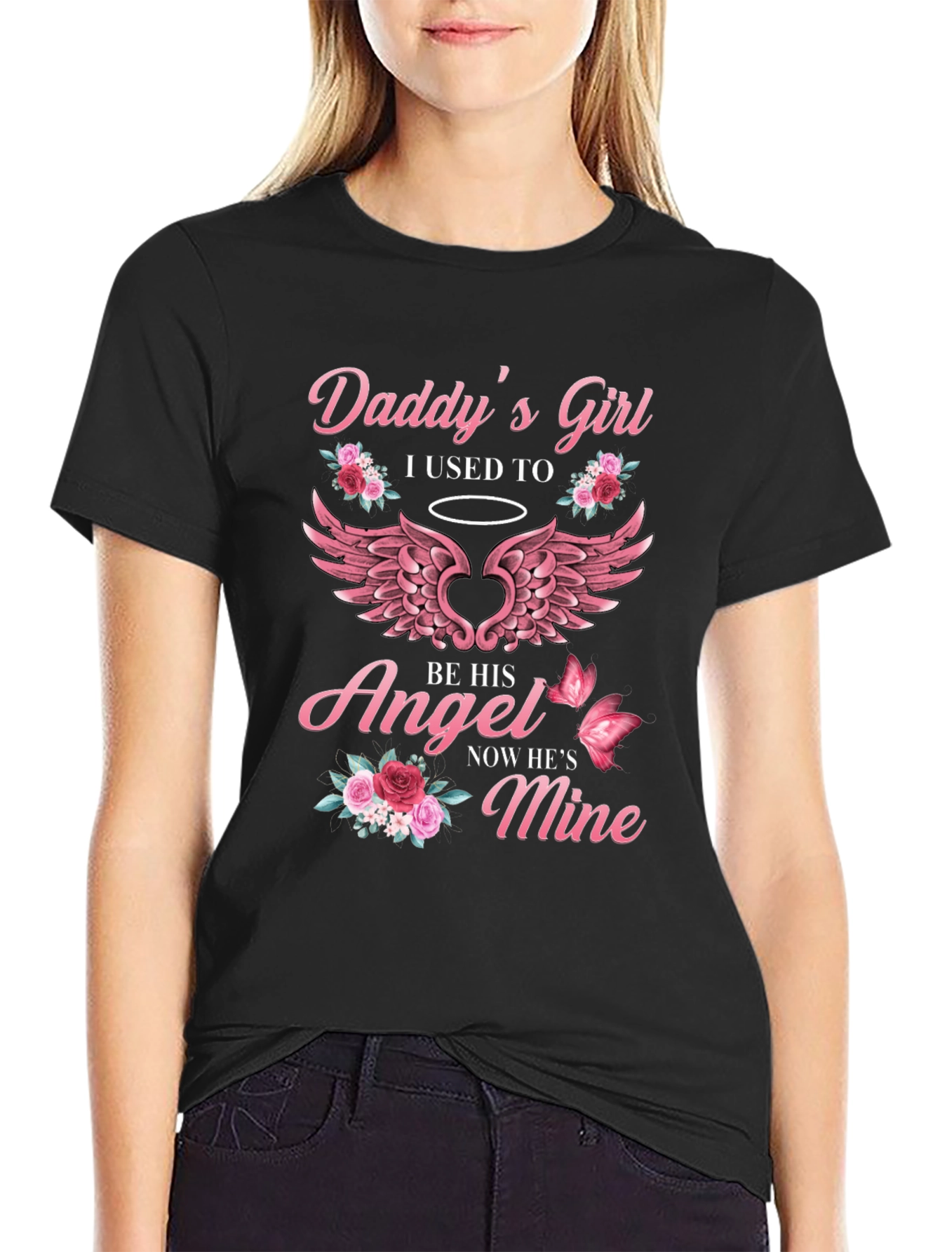 Daddys Girl Angel Wings Graphic T-Shirt