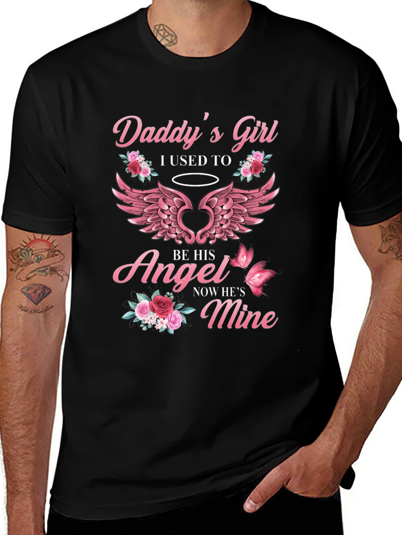 Daddys Girl Angel Wings Graphic T-Shirt