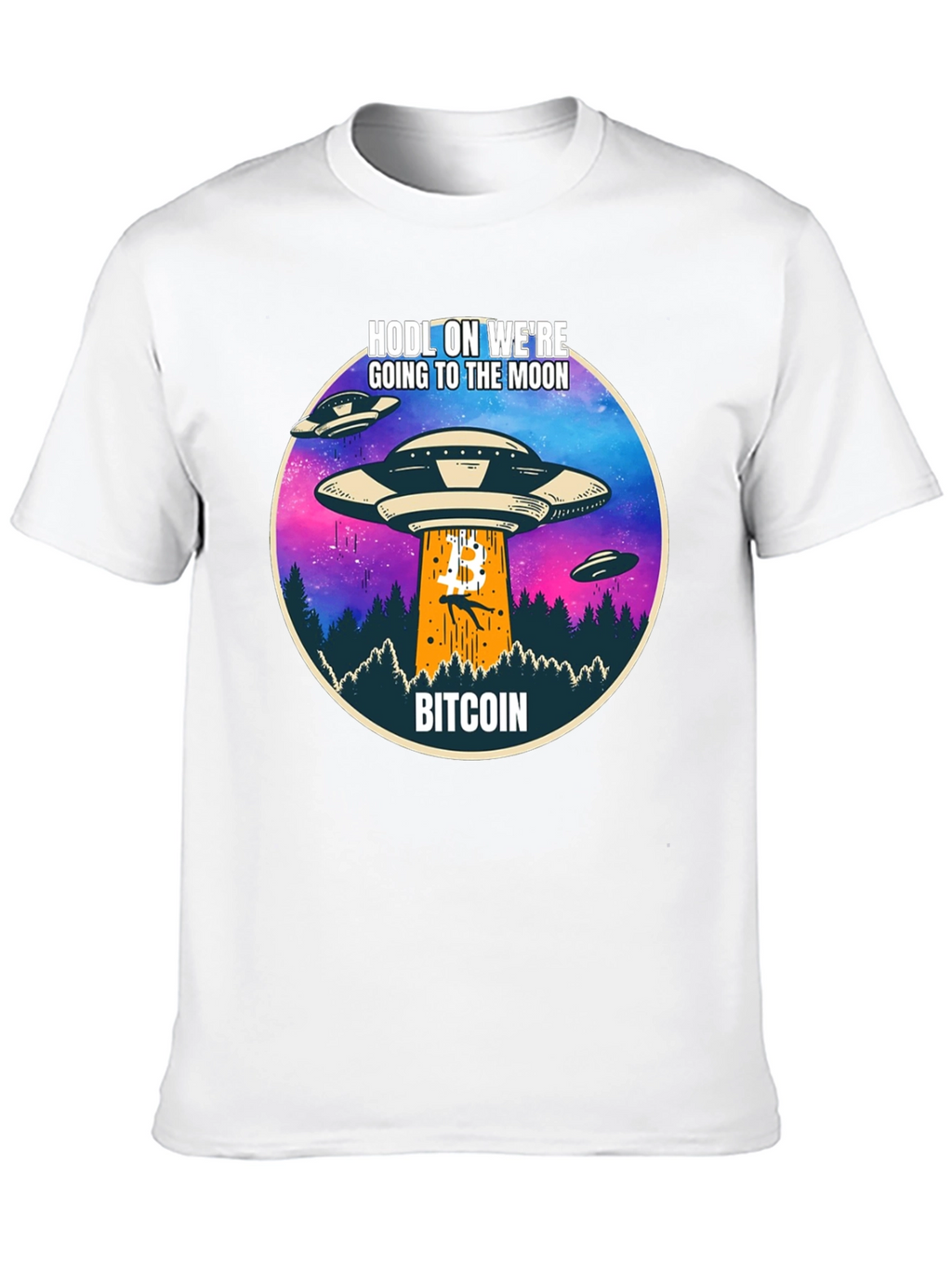 Bitcoin HODL to the Moon UFO T-Shirt