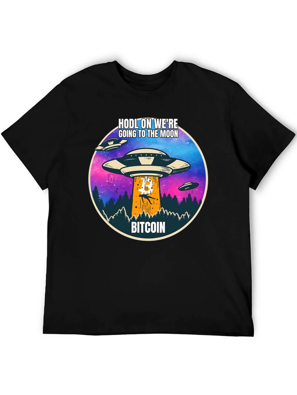Bitcoin HODL to the Moon UFO T-Shirt