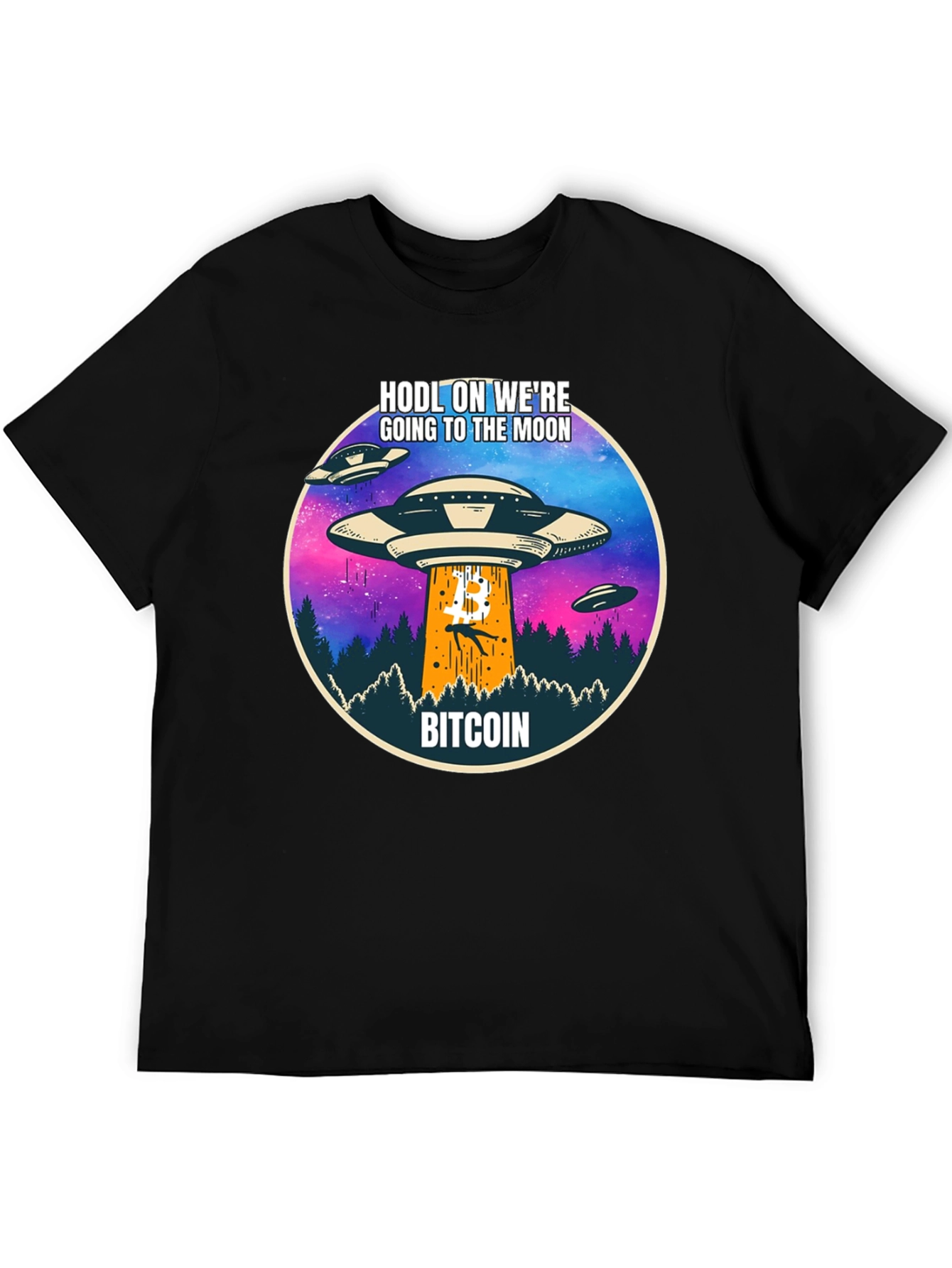 Bitcoin HODL to the Moon UFO T-Shirt