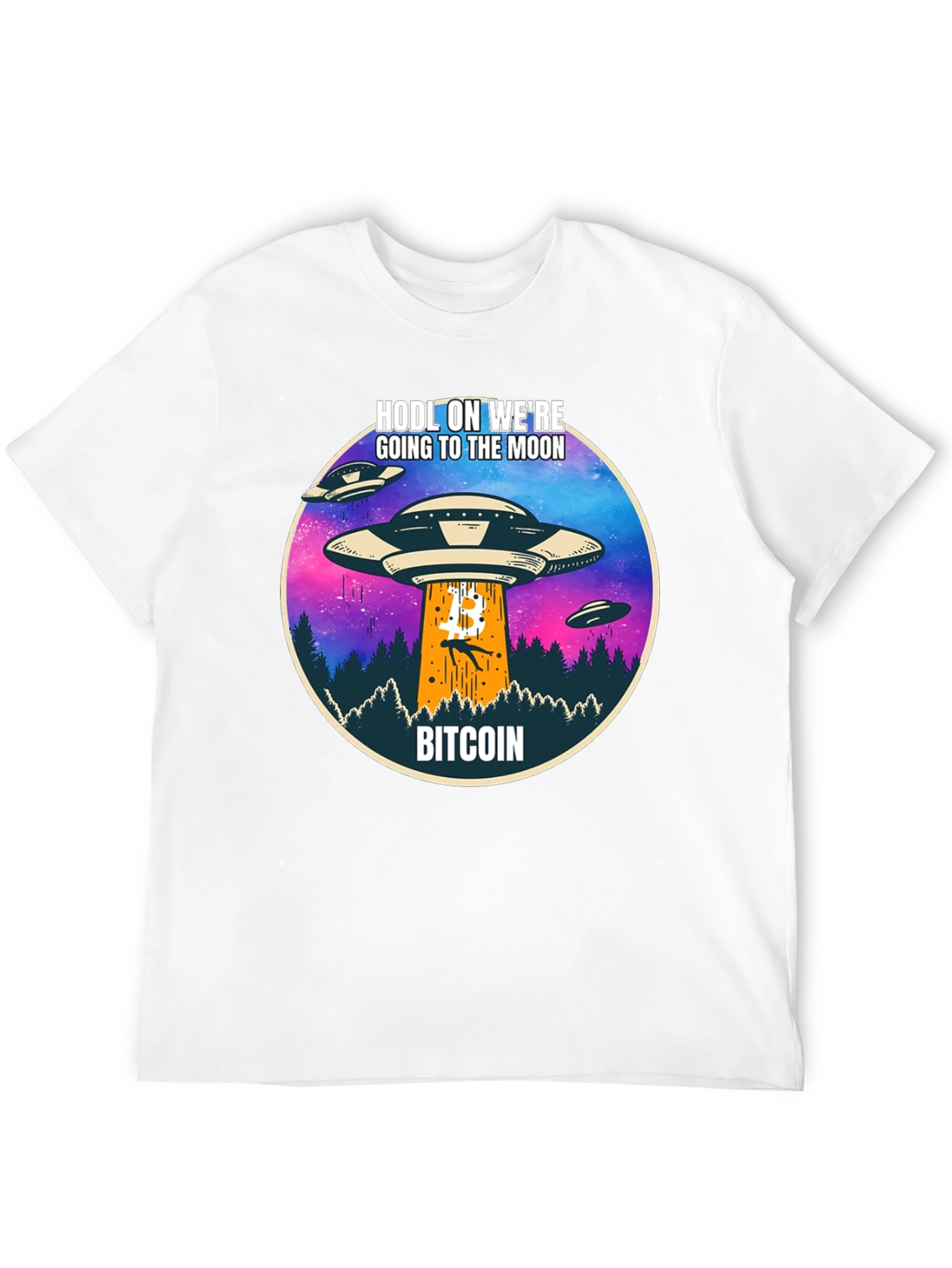 Bitcoin HODL to the Moon UFO T-Shirt