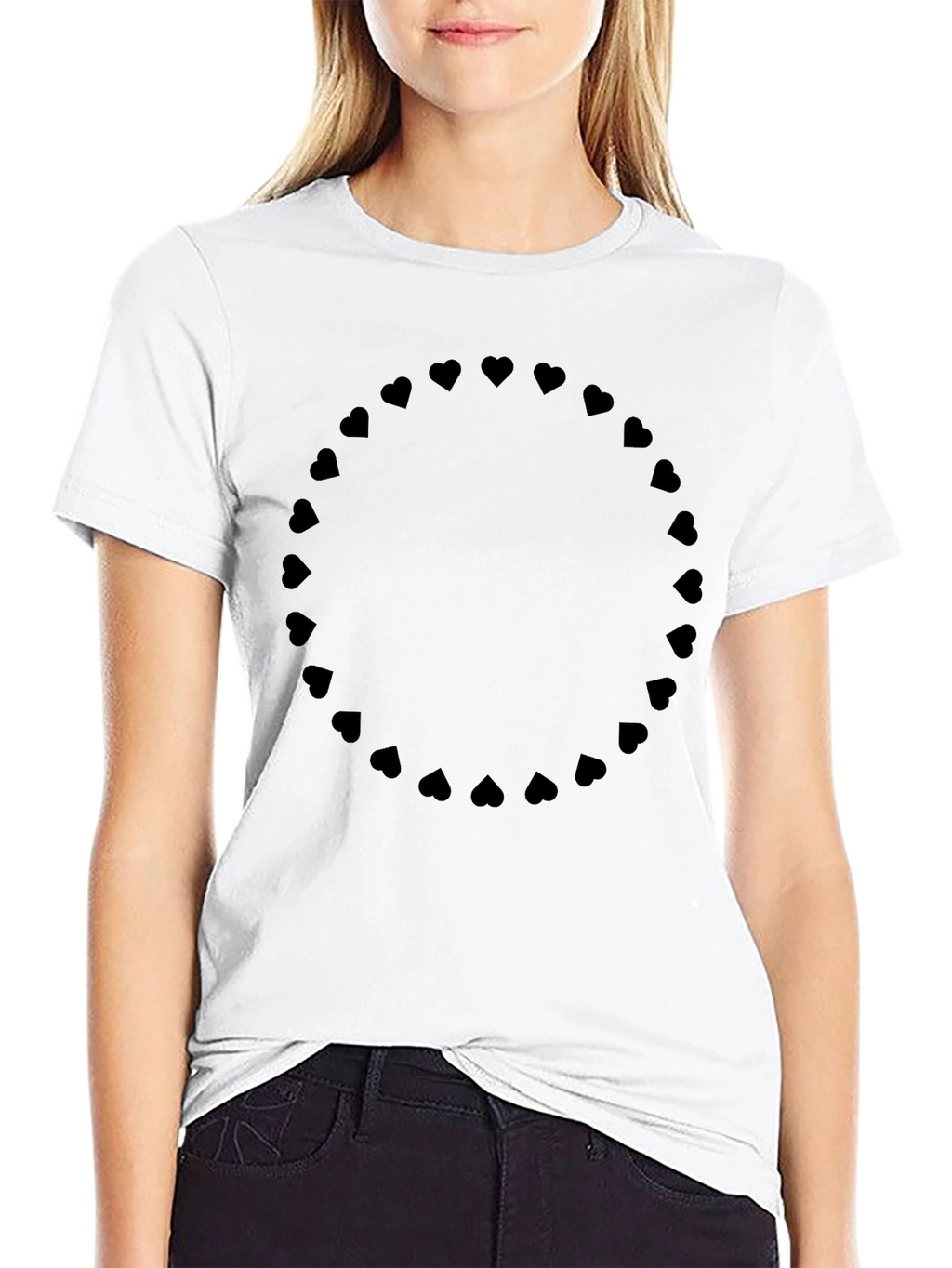 Heart Circle Black T-Shirt
