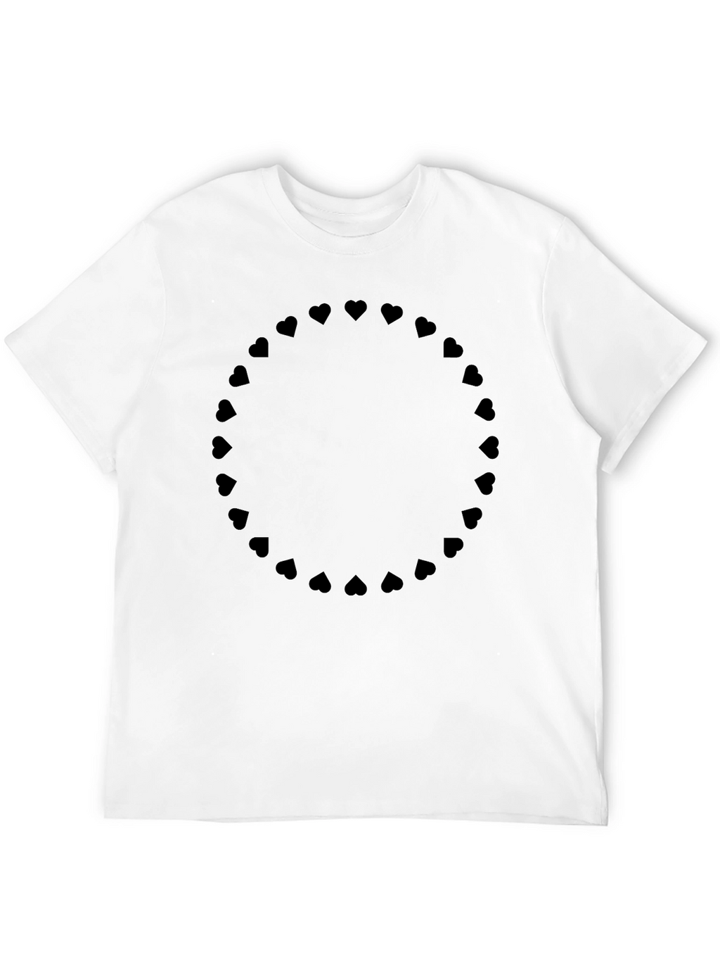 Heart Circle Black T-Shirt