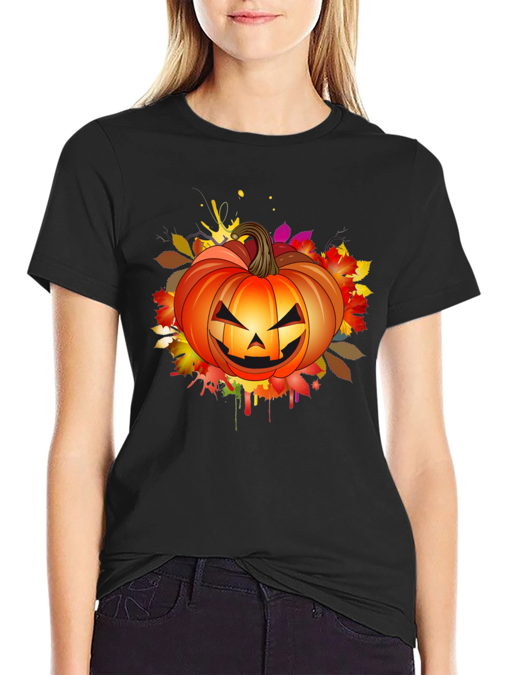 Halloween Pumpkin Graphic T-Shirt - Spooky Season Tee