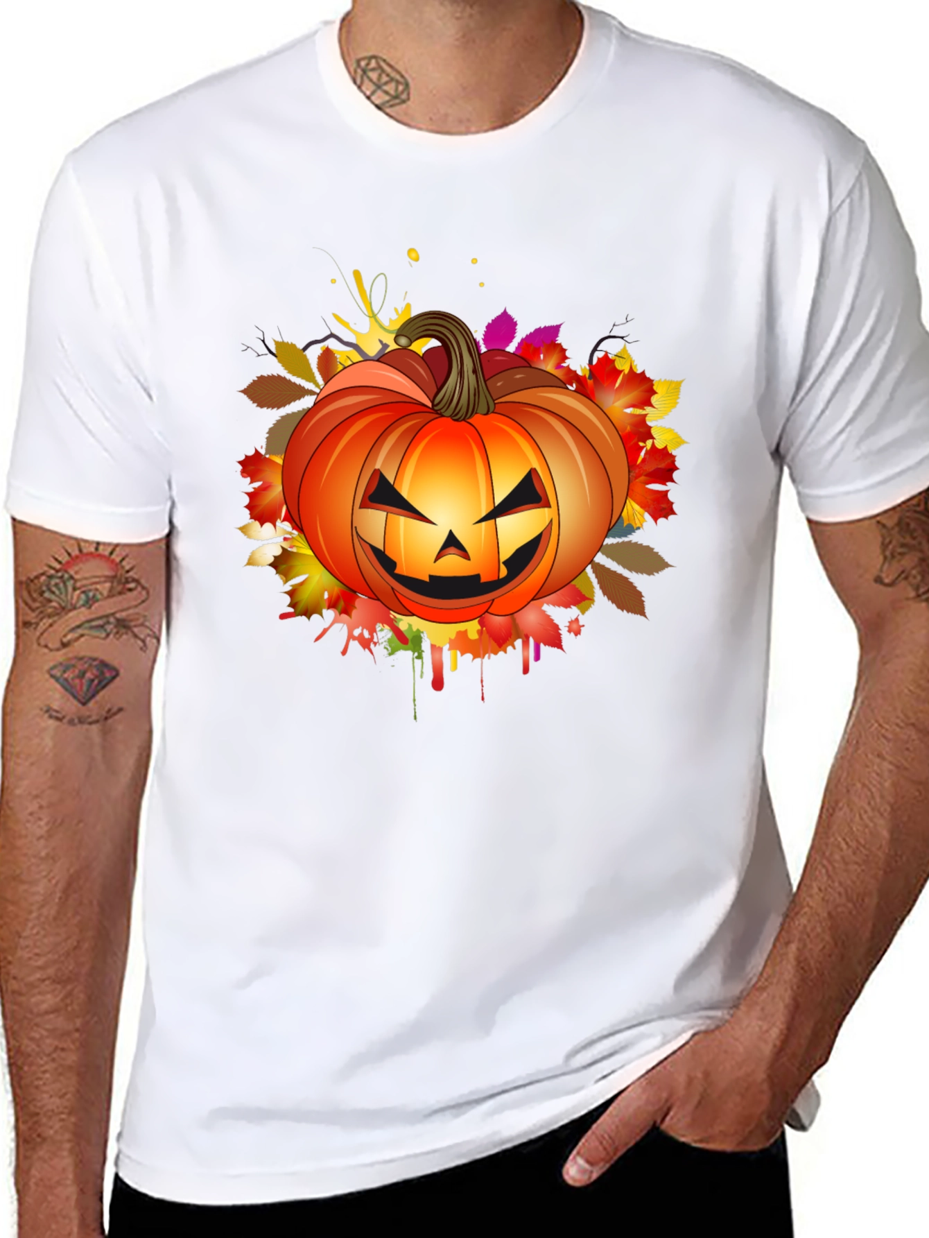 Halloween Pumpkin Graphic T-Shirt - Spooky Season Tee