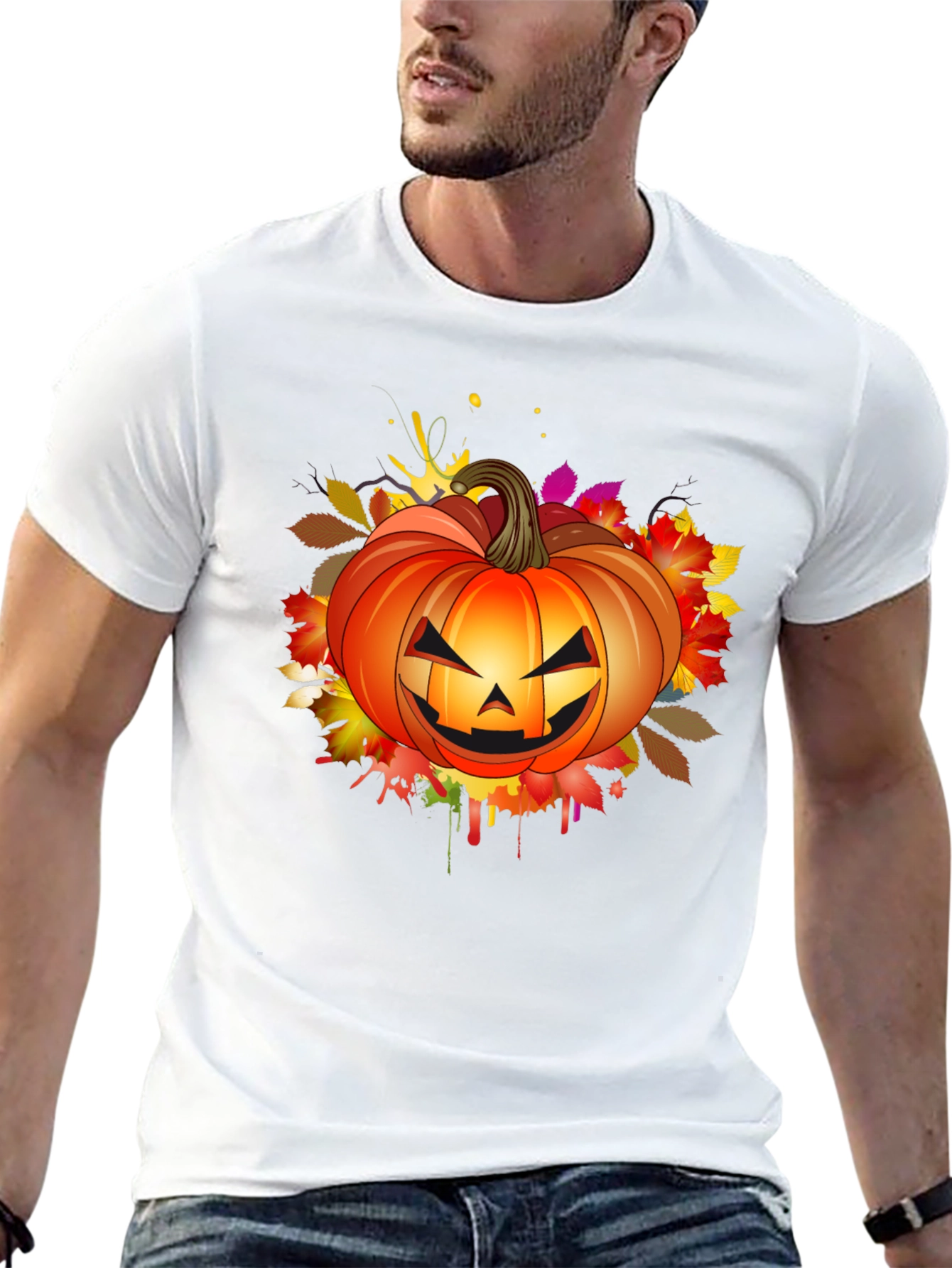 Halloween Pumpkin Graphic T-Shirt - Spooky Season Tee