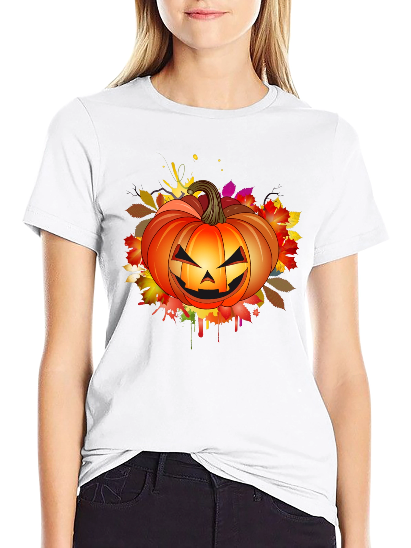 Halloween Pumpkin Graphic T-Shirt - Spooky Season Tee