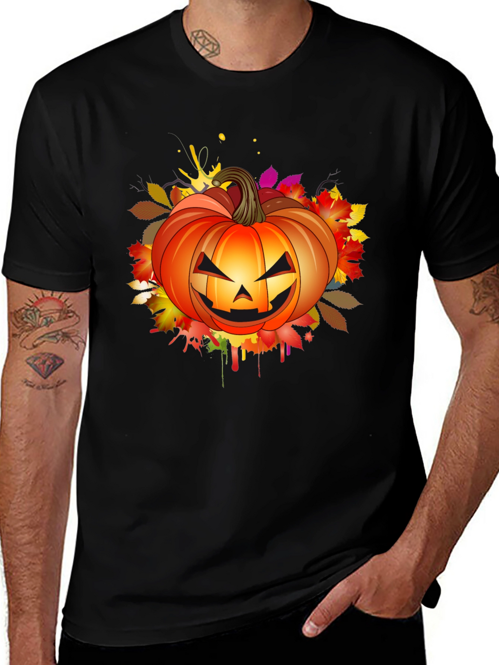 Halloween Pumpkin Graphic T-Shirt - Spooky Season Tee