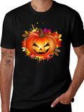 Halloween Pumpkin Graphic T-Shirt - Spooky Season Tee