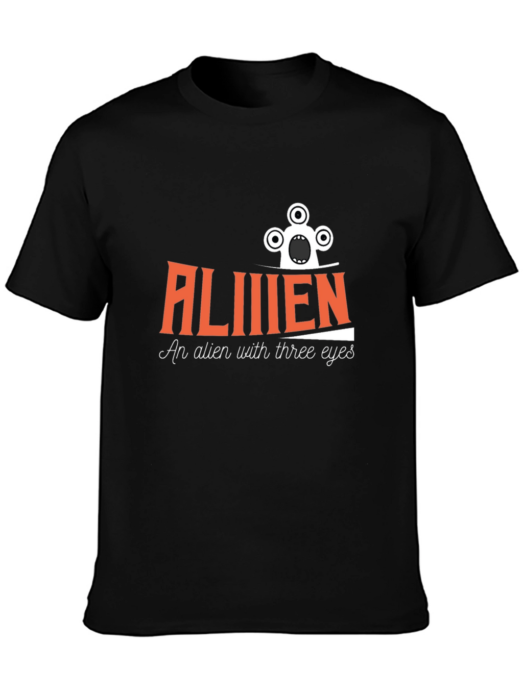 Alien Three Eyes Graphic Black T-Shirt