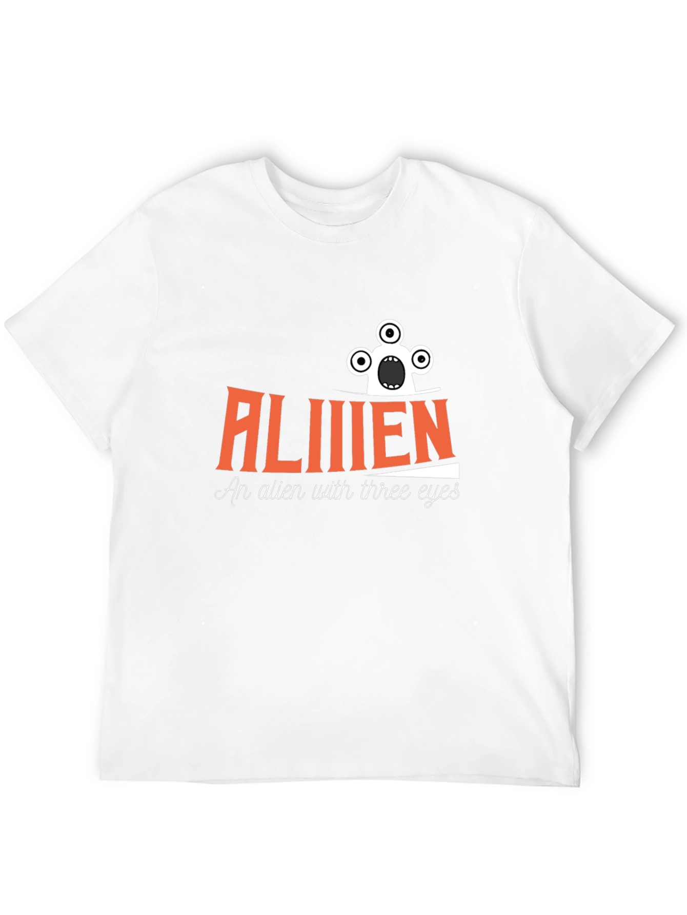 Alien Three Eyes Graphic Black T-Shirt