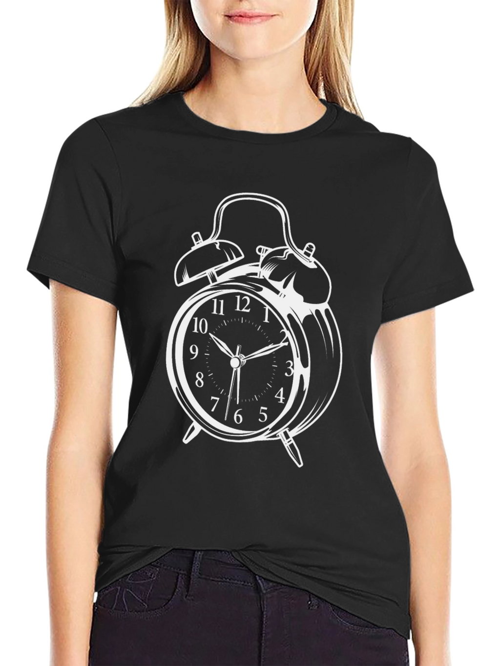 Alarm Clock Graphic T-Shirt - Classic Timepiece Design