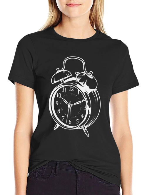 Alarm Clock Graphic T-Shirt - Classic Timepiece Design