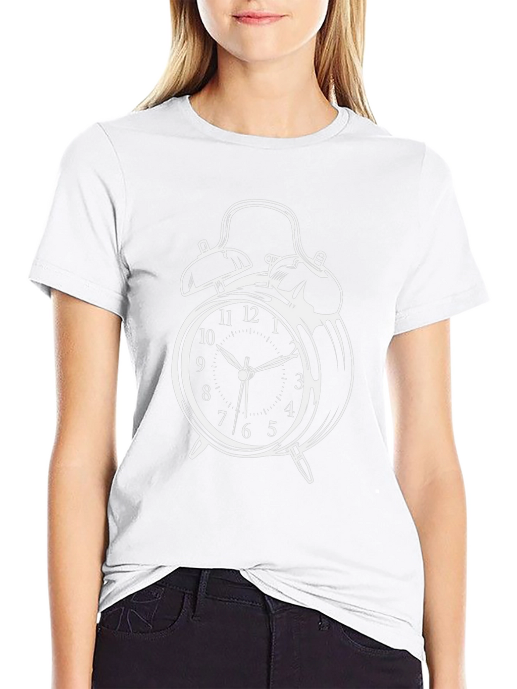 Alarm Clock Graphic T-Shirt - Classic Timepiece Design